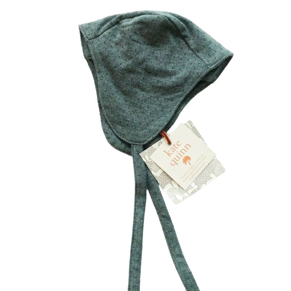 New Kate Quinn Pointelle Hat 3-6m Teal Jade Blue NWT